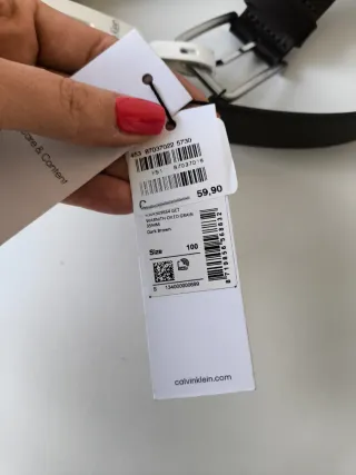 Cintura Calvin Klein Uomo 100cm Pelle Nera