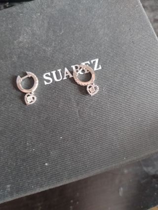 Pendientes Suarez Corazón Oro 18k. Con diamante.