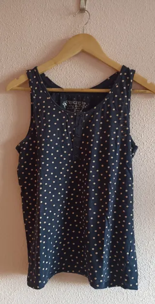 Camiseta Springfield azul con puntos rosas Talla M