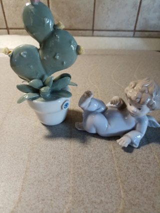 Vasetto con ficodindia + angioletto ceramica