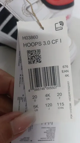 Adidas Hoops 3.0 CF I Bebé EU 20