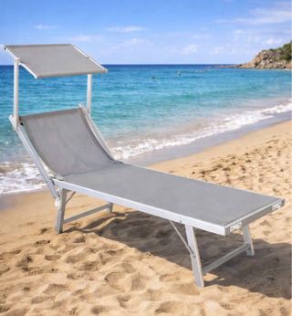 Lettino da spiaggia con tettuccio parasole