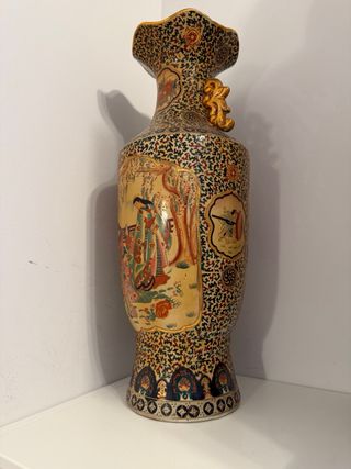 Jarrón Chino Antiguo Porcelana