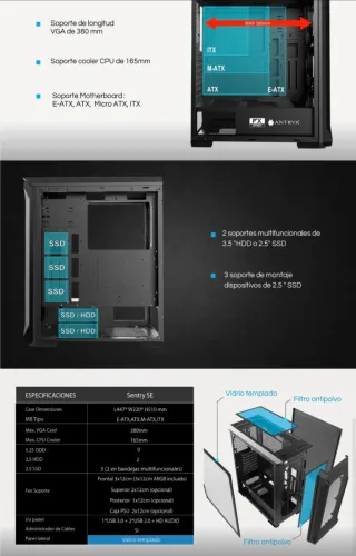 Caja/Torre Gaming Antryx Sentry SE-ATX buen estado