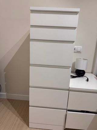 Cómoda blanca de 7 cajones