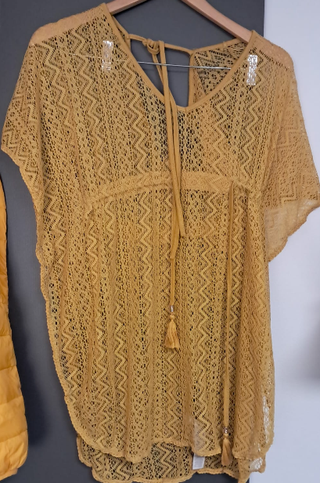 Vestido de playa crochet amarillo Primark Talla Ún