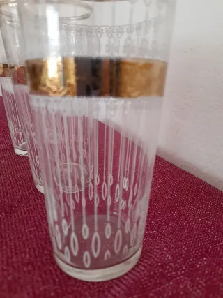 Vasos Cristal Vintage Oro