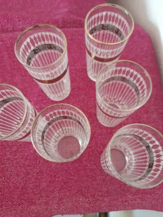 Vasos Cristal Vintage Oro