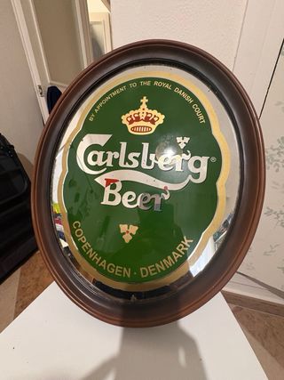 Espejo publicitario esmaltado Vintage / Carlsberg