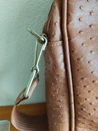 Bolso bandolera piel con cremalleras