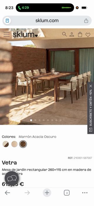 Tavolo da esterno in legno Sklum