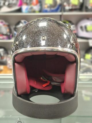 Casco Jet NOEND Glitter Negro