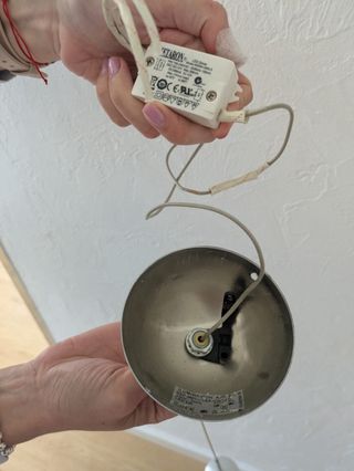 2 Lámpara colgante de cristal y metal