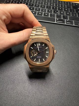 Reloj Seiko Patek Oro Rosa Negro Automático