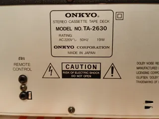 Pletina Reproductor Cassette HiFi ONKYO TA-2630