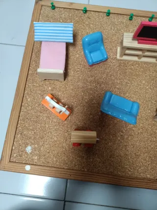Muebles Casa Muñecas Madera y Plástico