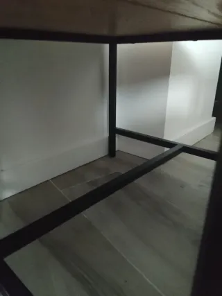 Mesa auxiliar madera y metal