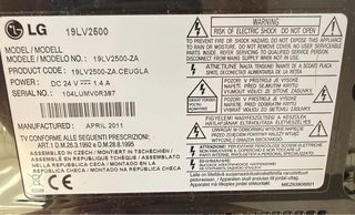 TV LED LG 19" HD - Ideal Cocina, Camper o Camión