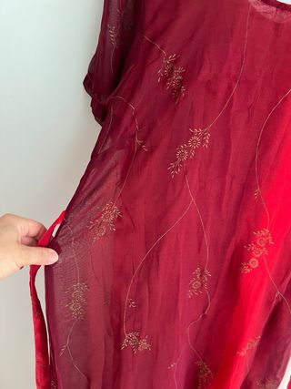 Vestido largo mujer rojo estampado