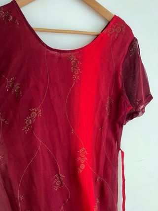 Vestido largo mujer rojo estampado