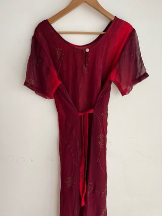 Vestido largo mujer rojo estampado