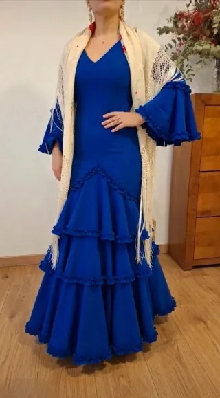 Traje de Flamenca Azul TODAS LAS TALLA
