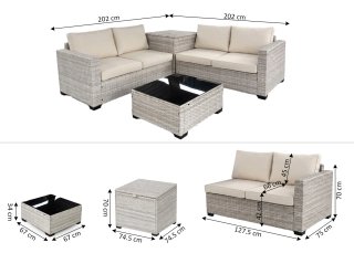 Conjunto Muebles Jardín Ratán Marrón -oferta
