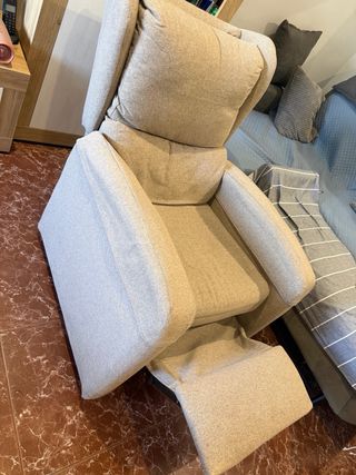 Sofá reclinable tela beige 8/10