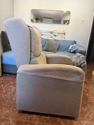 Sofá reclinable tela beige 8/10