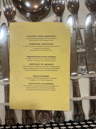 Cubertería italiana baño plata 12 personas