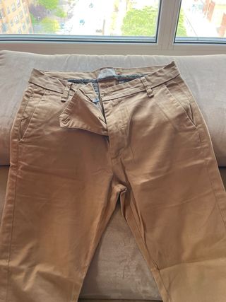 Pantalones Hombre Talla 40 Azul y Marrón