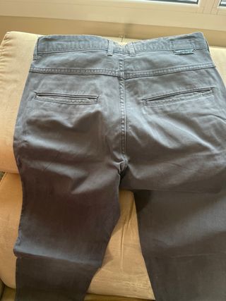 Pantalones Hombre Talla 40 Azul y Marrón