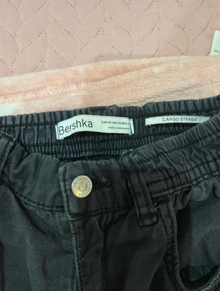Pantalón Cargo Jogger Negro Bershka XS 34 nuevo