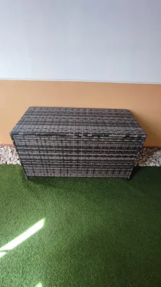 Tectake conjunto jardín ratán gris
