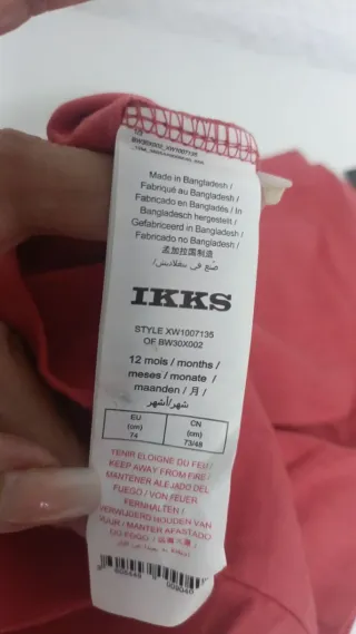 Camiseta IKKS Algodón Orgánico Talla 12 Meses