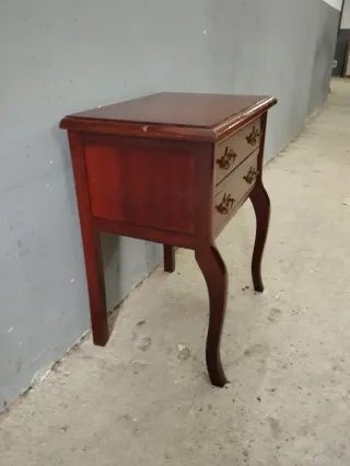 Mesita auxiliar antigua madera y metal