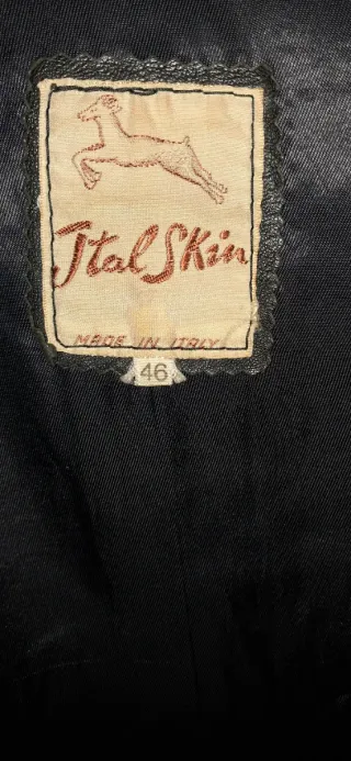 Giacca vera pelle vintage nera taglia 46