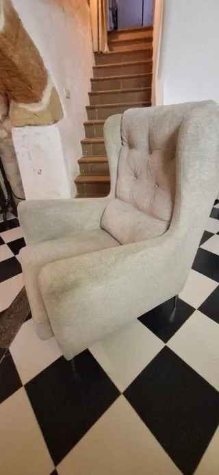 Sillon de tela gris