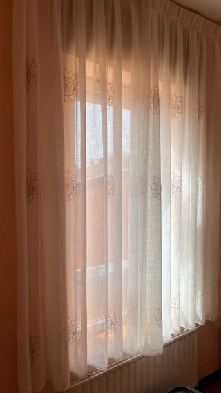 Cortinas de habitación blanco/crudo