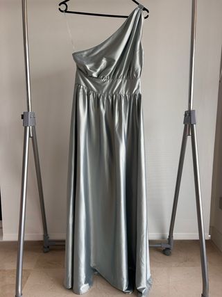 Vestido Le Soir Azul Plata Fiesta Talla S