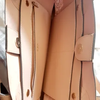 Bolso Tous Beige/Rosa Flores Troqueladas