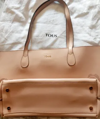 Bolso Tous Beige/Rosa Flores Troqueladas
