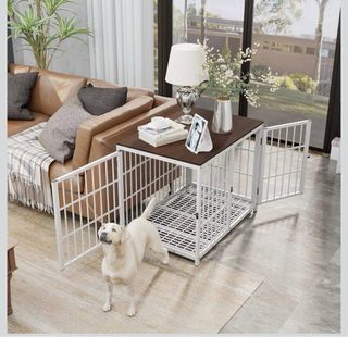Jaula Mueble Perro BingoPaw Marrón/Blanco XL