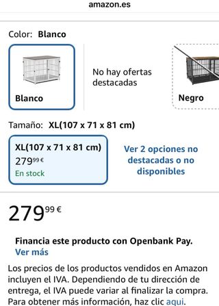 Jaula Mueble Perro BingoPaw Marrón/Blanco XL