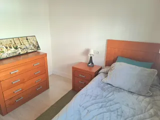 Dormitorio madera con Papiflex y colchón de 90