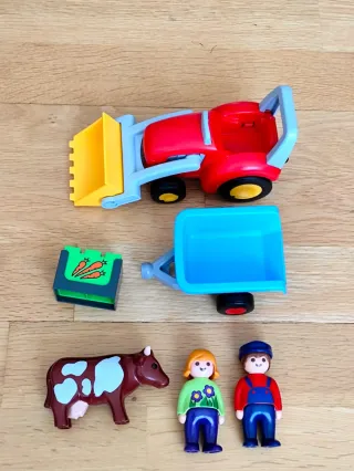 PLAYMOBIL 123 TRACTOR CON REMOLQUE Y PALA