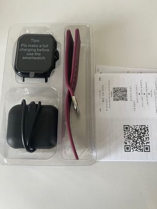 Smartwatch HD 1.83 Touchscreen Nero/Bordeaux