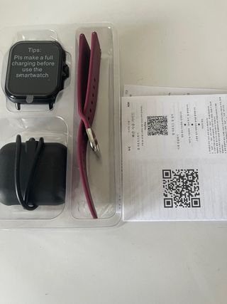 Smartwatch HD 1.83 Touchscreen Nero/Bordeaux
