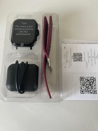 Smartwatch HD 1.83 Touchscreen Nero/Bordeaux
