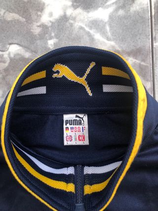 Sudadera Puma Vintage 90s/00s Azul y Amarillo